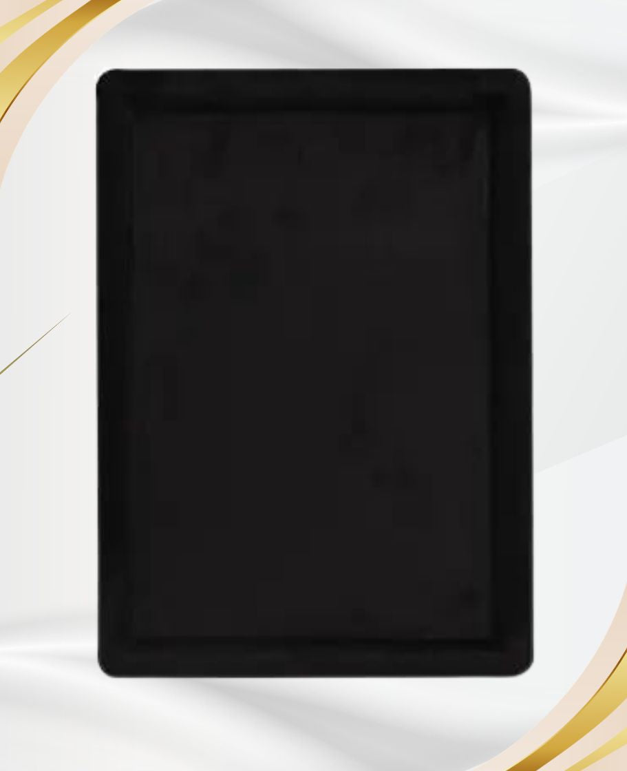 Rpinkal Combo Jewellery Display Organizer Tray Velvet (12x9 inch & 14x10 Inch & 15x12Inch) Velvet Tray Pack of 3 (Black)
