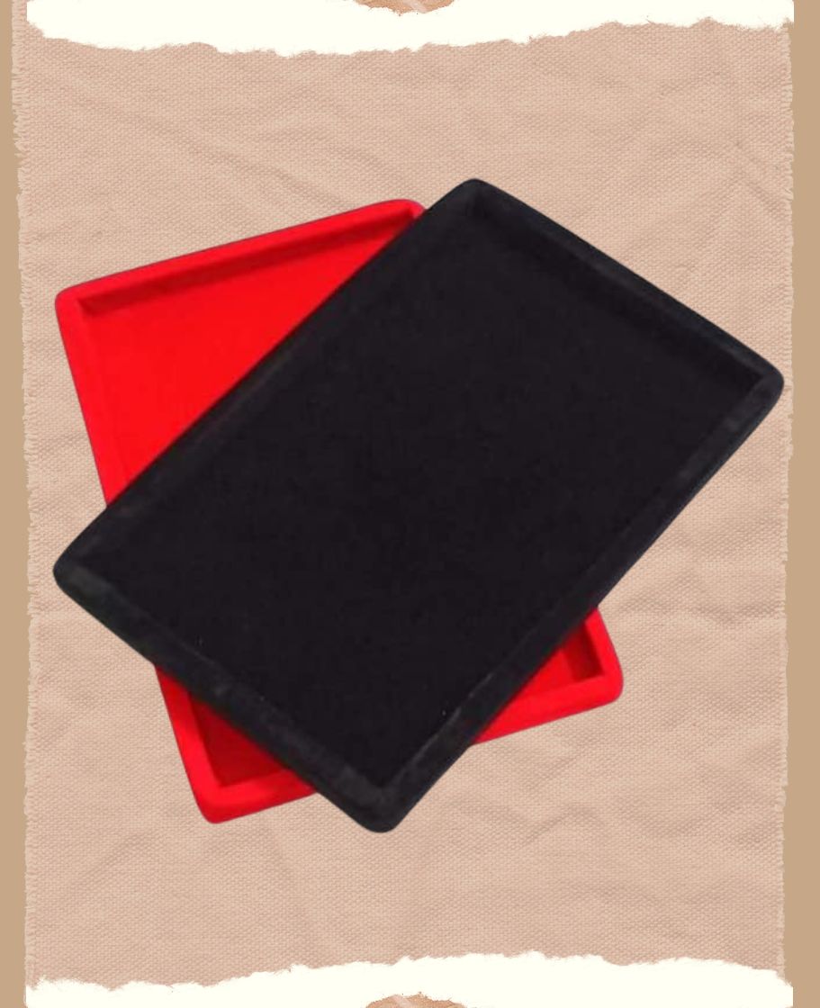 Rpinkal Jewellery Display Tray, Jewellery,Organizer, Velvet, Beading 12 x 9 (Pack of 2) Black -Red