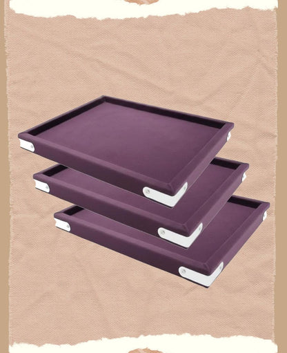 Rpinkal Wine Velvet Jewellery Finding Beading Tray 12 x 9 Inch (Wine) (Pack of 3)