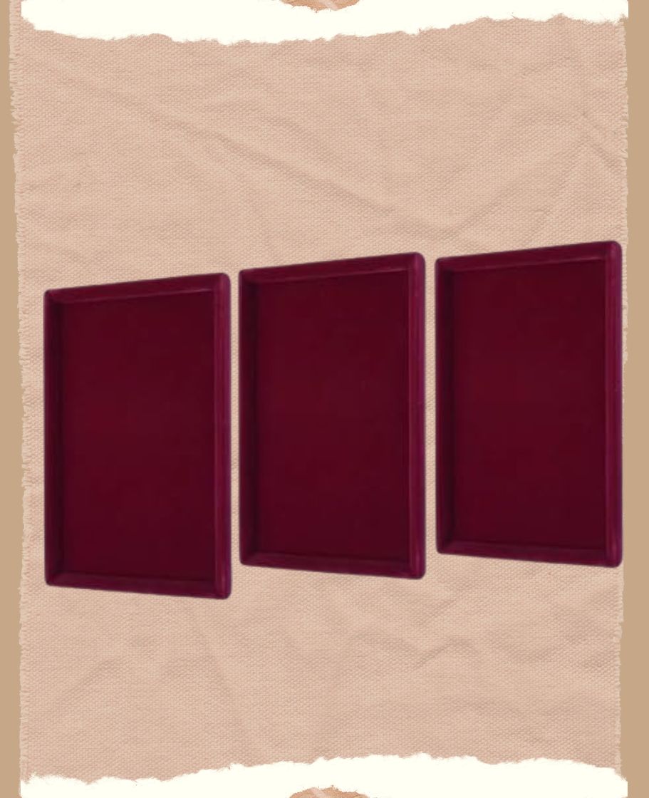 Rpinkal RED Velvet Jewellery Finding Beading Tray 12 x 9 Inch (Maroon) (Pack of 3)