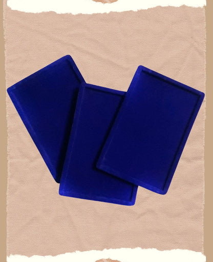 Rpinkal Jewellery Display Organizer Tray Velvet Beading Tray Showcase Sophisticated Customizable 12X9 Inch (Blue ) (Pack of 3)