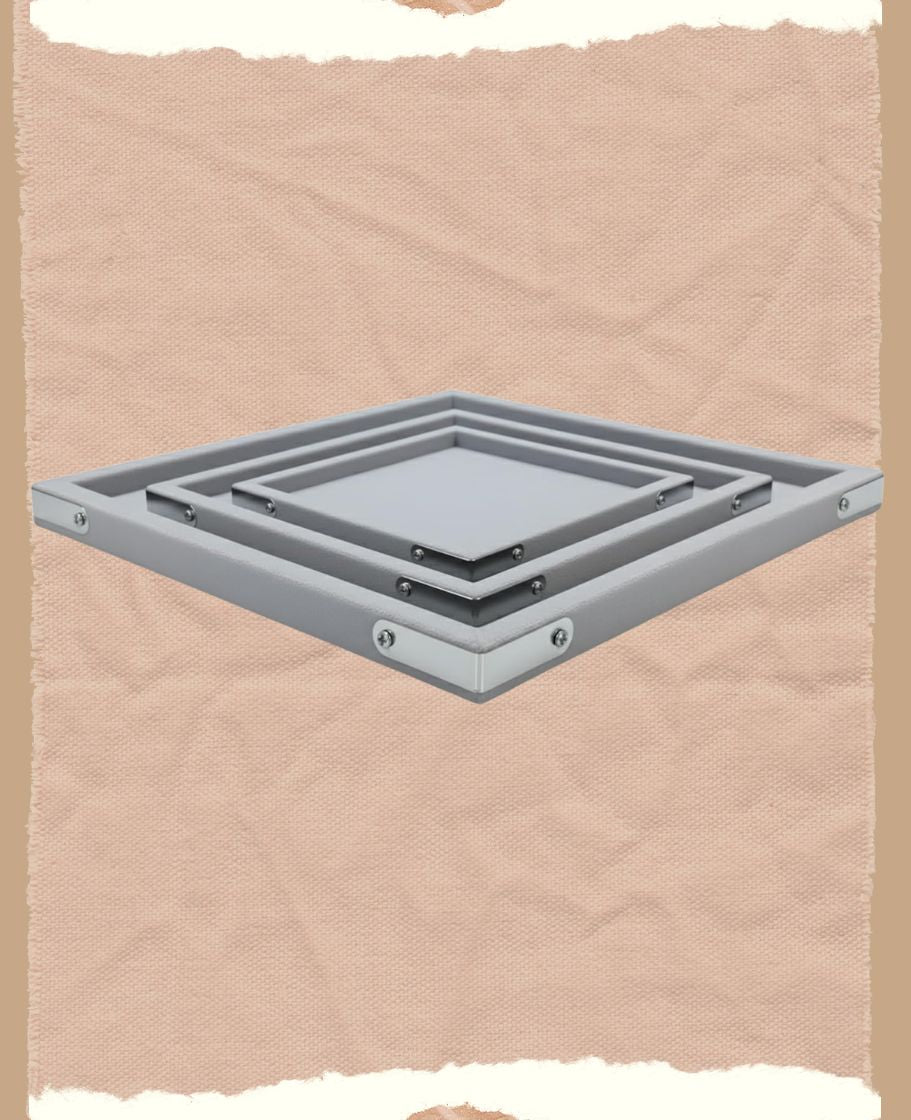 Rpinkal Combo Jewellery Display Organizer Tray (LIGHT GREY) Velvet (12x9 inch & 14x10 Inch & 15x12Inch) Velvet Tray Pack of 3 -(Light grey)