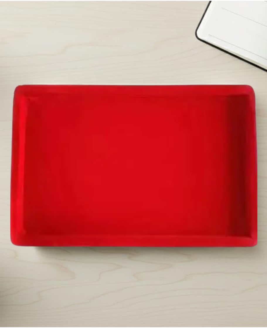 Rpinkal Velvet Combo Jewellery Display Organizer Tray (12x9 inch & 14x10 Inch & 15x12Inch) Velvet Tray Pack of 3 (Red)
