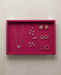 Rpinkal Velvet Jewellery Display & Beading Tray 12 x 9 Inch (Rani Pink)