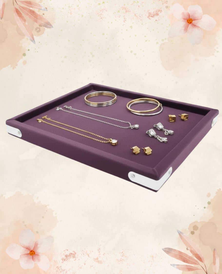 Rpinkal Velvet Jewellery Display & Beading Tray 12 x 9 Inch (Wine)