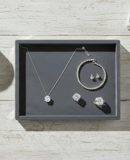 Rpinkal Velvet Jewellery Display & Beading Tray 12 x 9 Inch (New Grey)