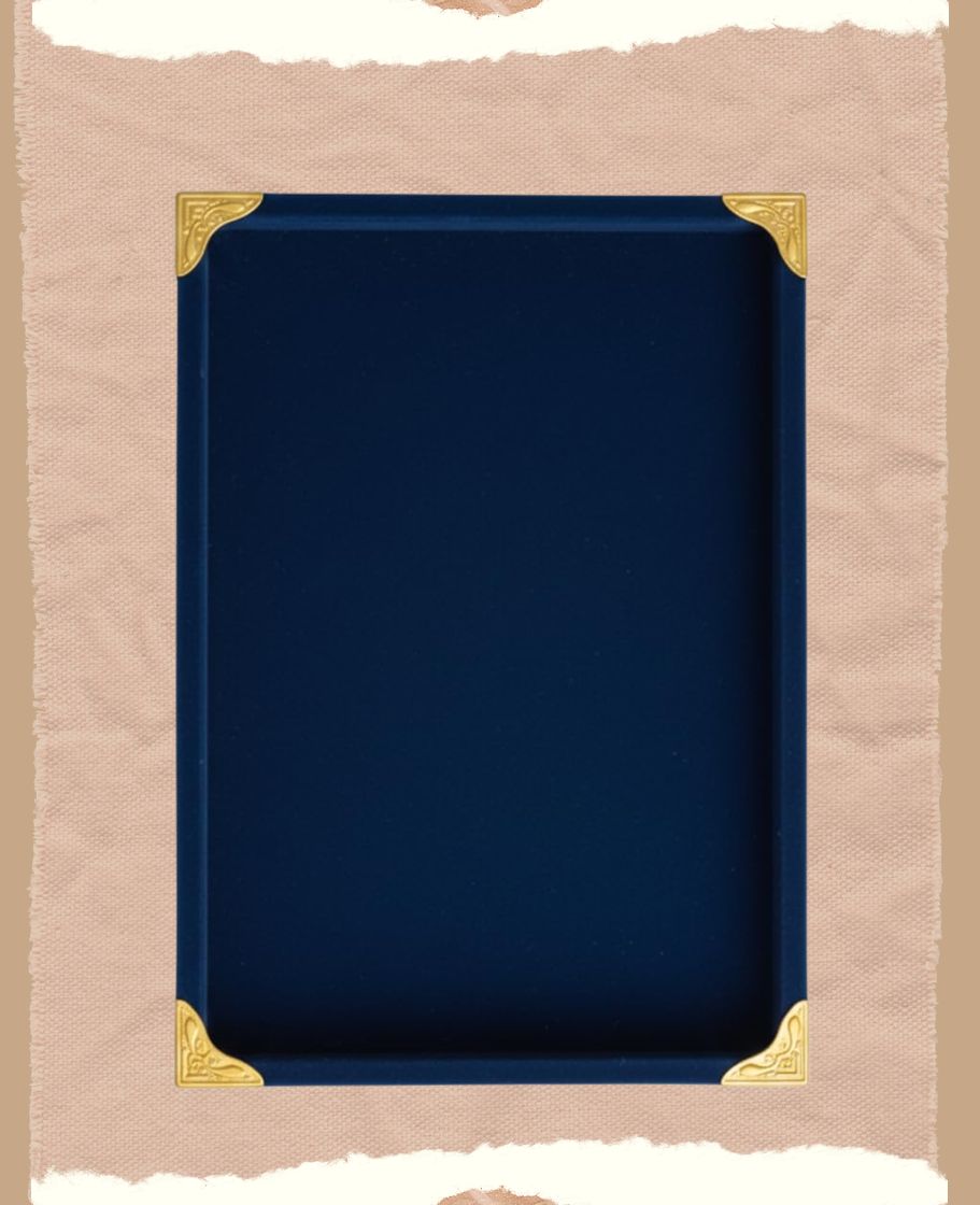 Rpinkal Premium Velvet Jewellery Display Tray 12 x 9 Inch Elegant Design with Gold Corner Protectors (Blue)1 PCS