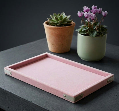Rpinkal Velvet Jewellery Display & Beading Tray 14 x 10 Inch (Baby Pink)