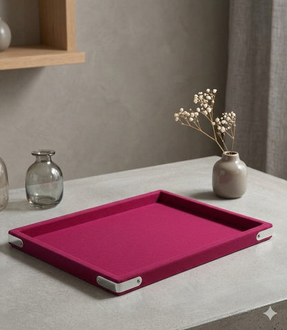 Rpinkal Velvet Jewellery Display & Beading Tray 14 x 10 Inch (Rani Pink)