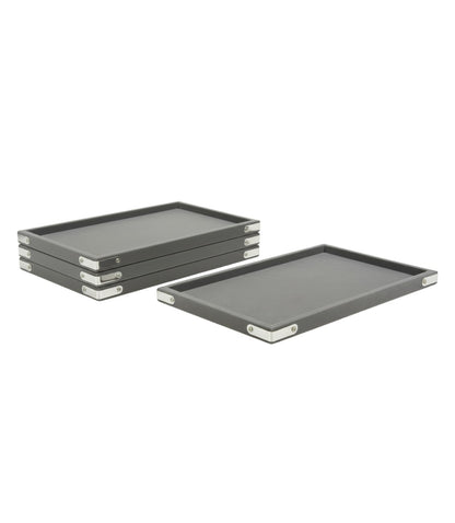 Rpinkal Jewellery Display Organizer Tray Velvet Beading Tray 12 x 9 Inch (Grey) (Pack of 4)