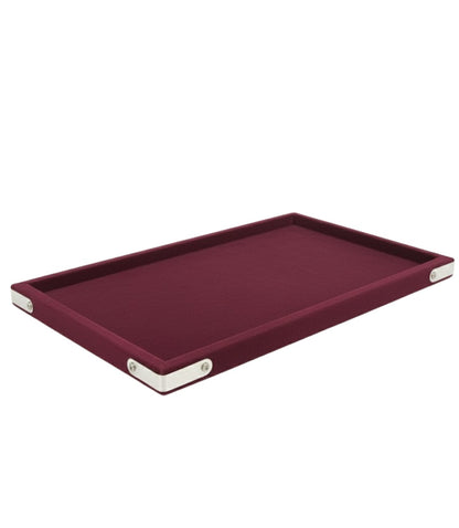 Rpinkal Jewellery Display Tray, Jewellery,Organizer, Velvet, Beading 12 x 9 (Pack of 2) (Maroon-Blue)